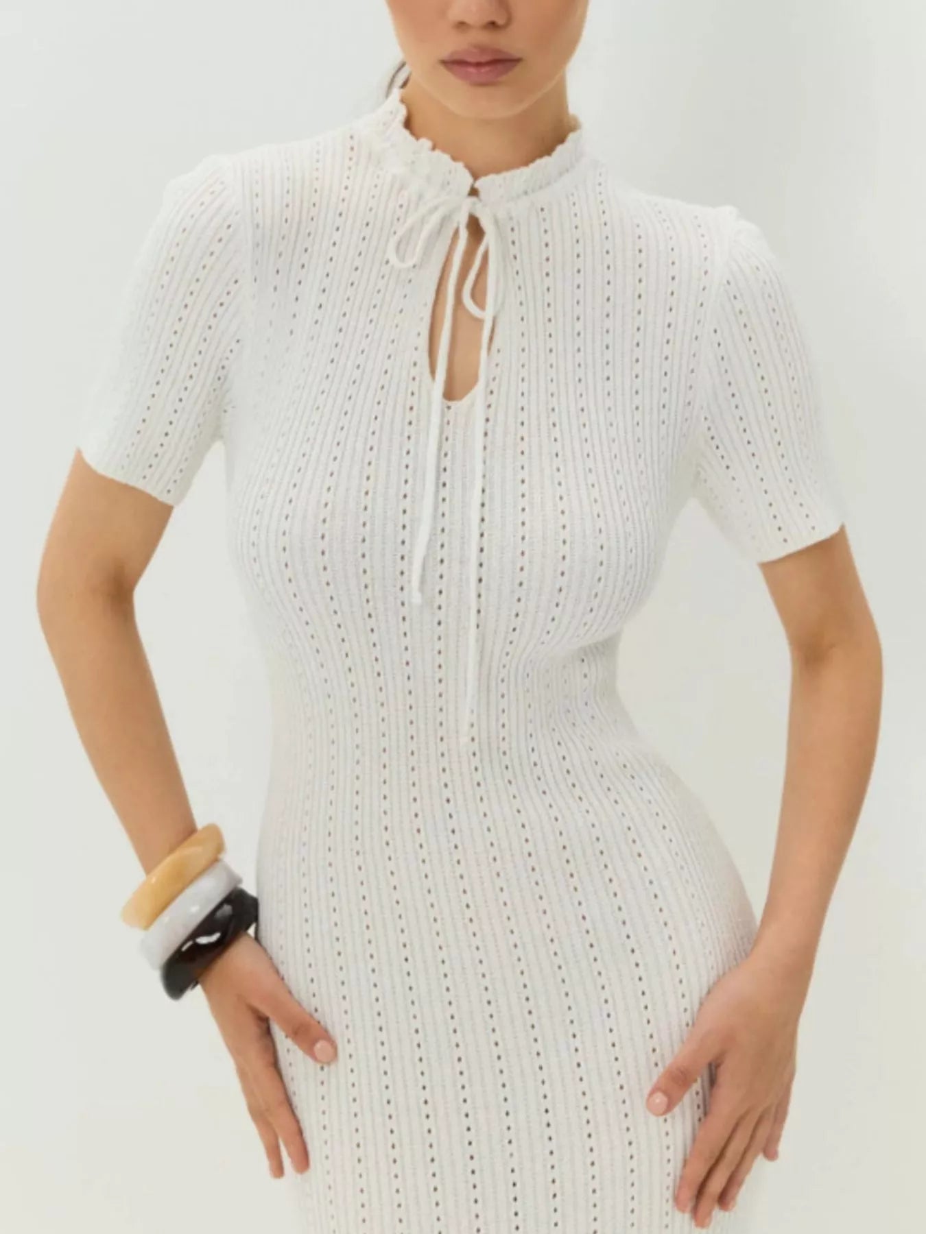 Short Sleeve Knitted Mermaid Dress 
