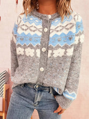 Ribbed Button Down Knit Cardigan 