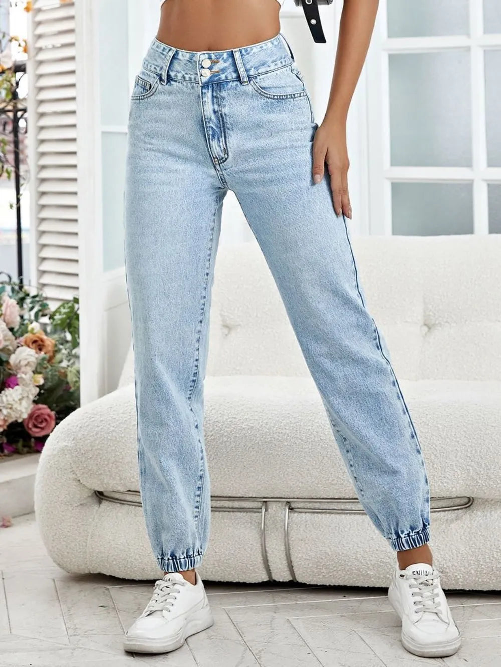 High Waist Jeans with Pockets 