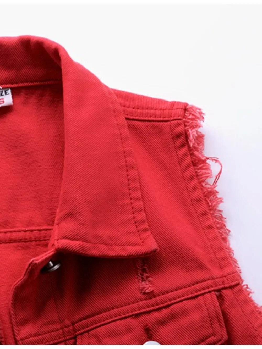 Full Size Button Down Raw Hem Sleeveless Denim Jacket Plus Size 