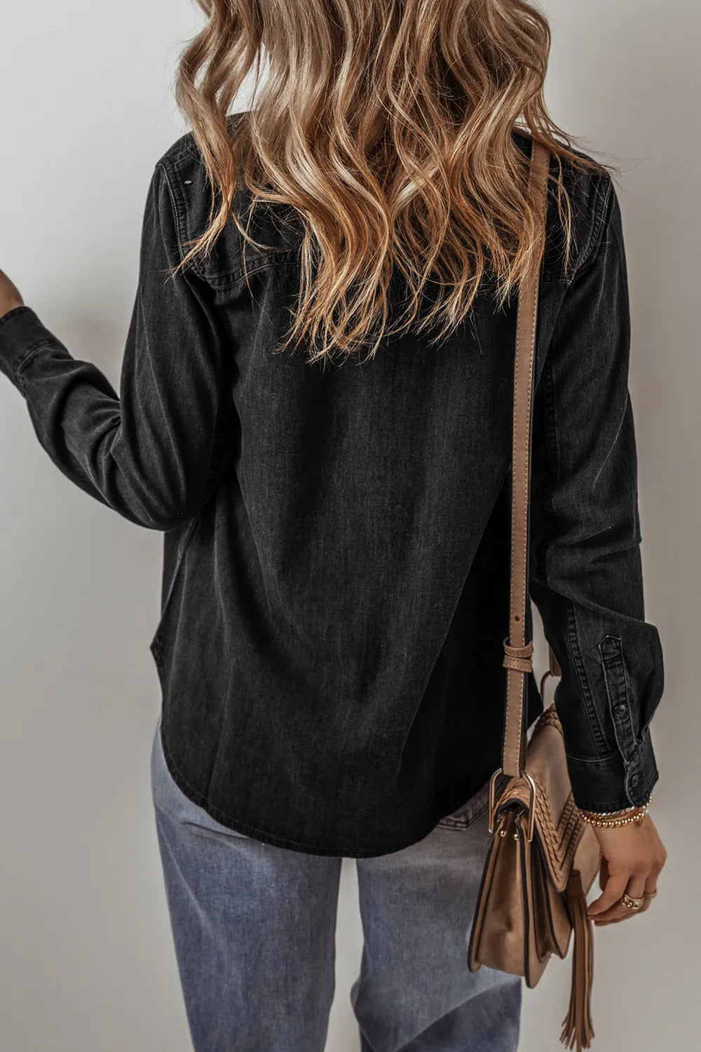 Button Up Long Sleeve Denim Jacket 