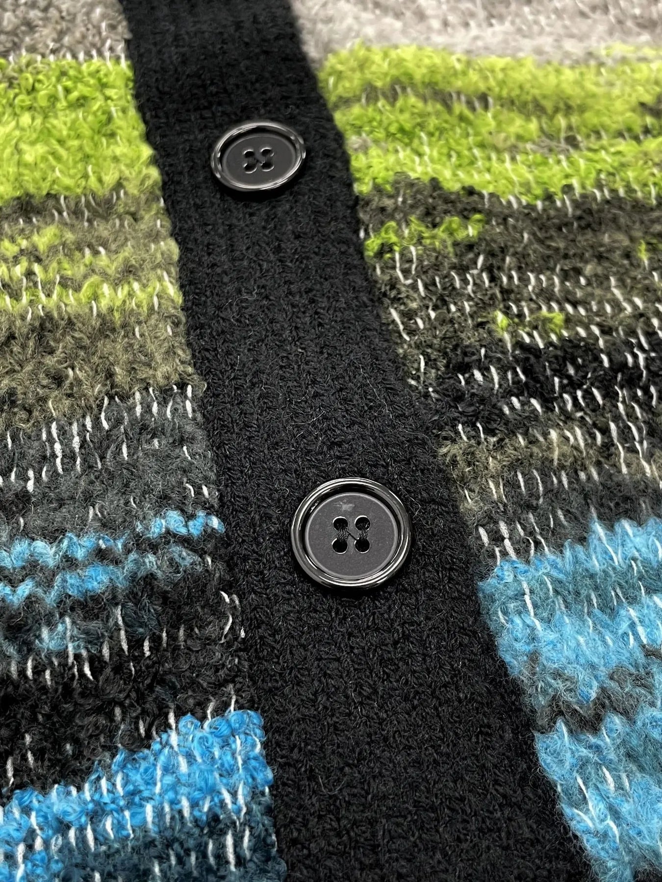 Gradient Stripe Button-Up Cardigan 