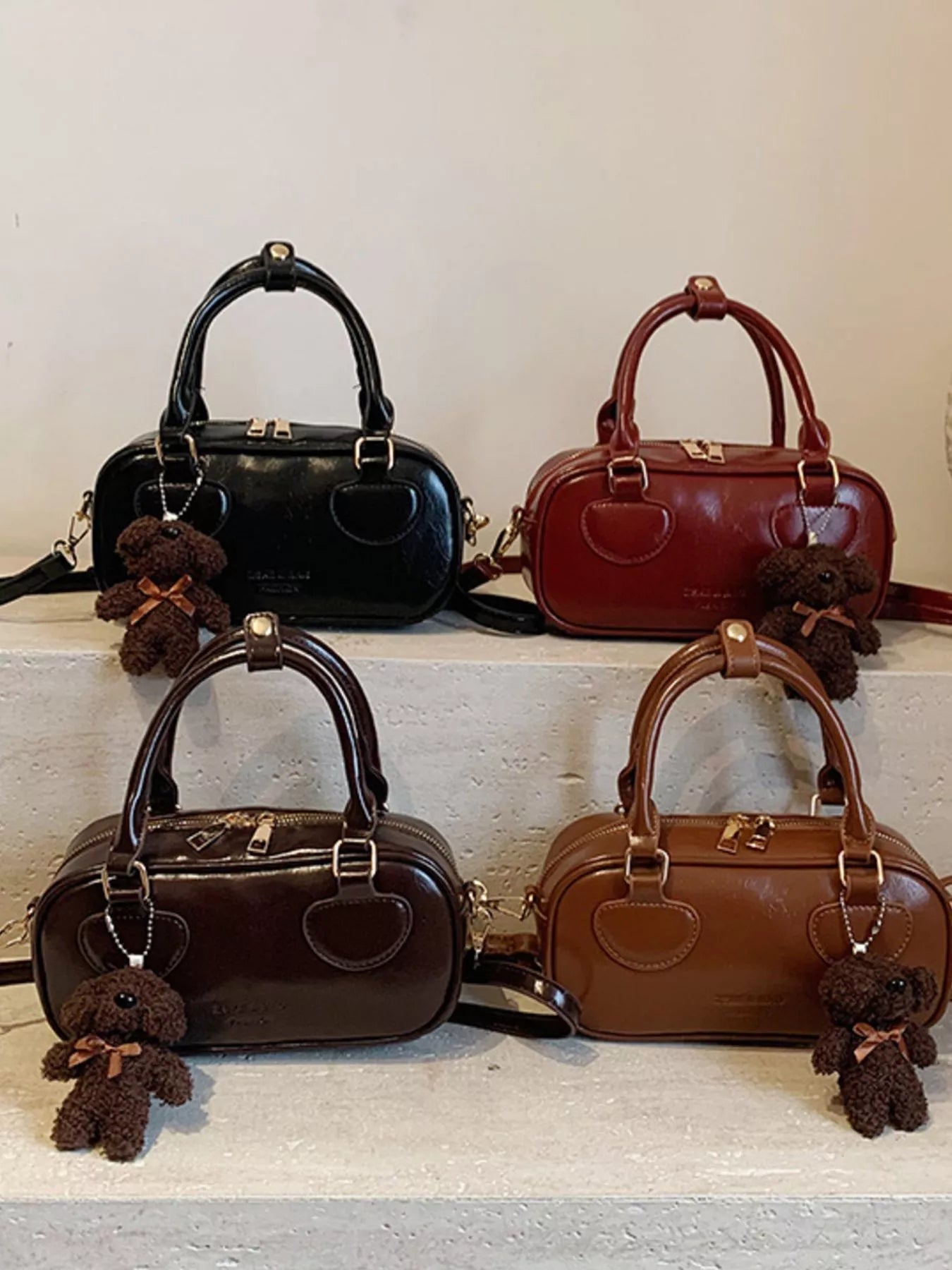 Vintage Style Crossbody Bag with Charm 