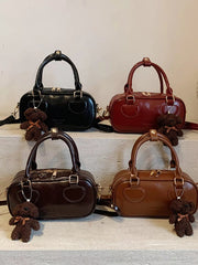 Vintage Style Crossbody Bag with Charm 