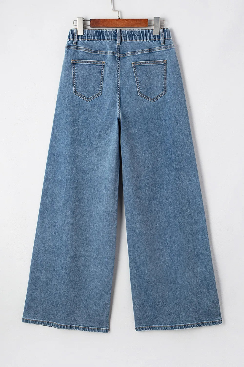 Medium Wash Super Wide Leg Denim Pants 