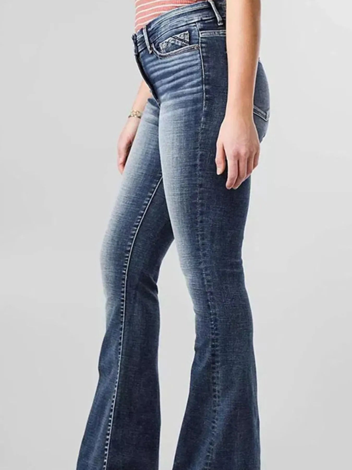 High-Rise Flare Gradient Wash Jeans 