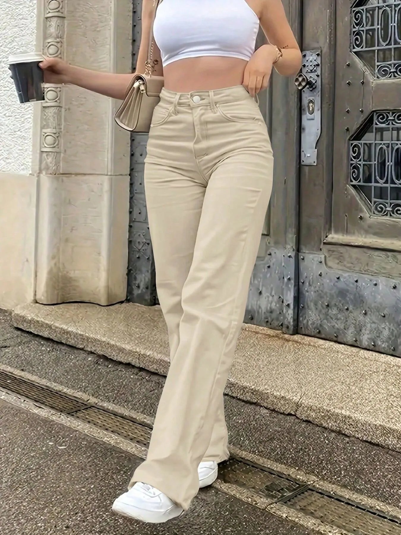 High-Waisted Wide Leg Jeans 