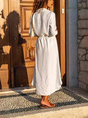 Button-Front Belted Shirt Dress 