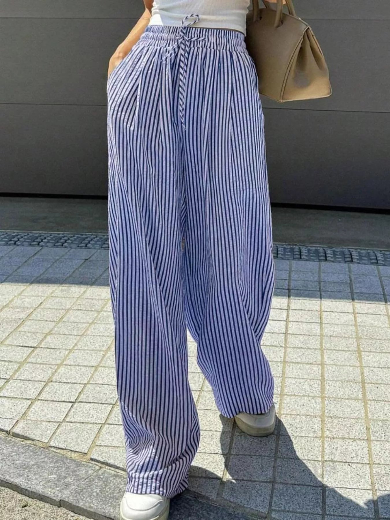 Striped Wide Leg Pants 