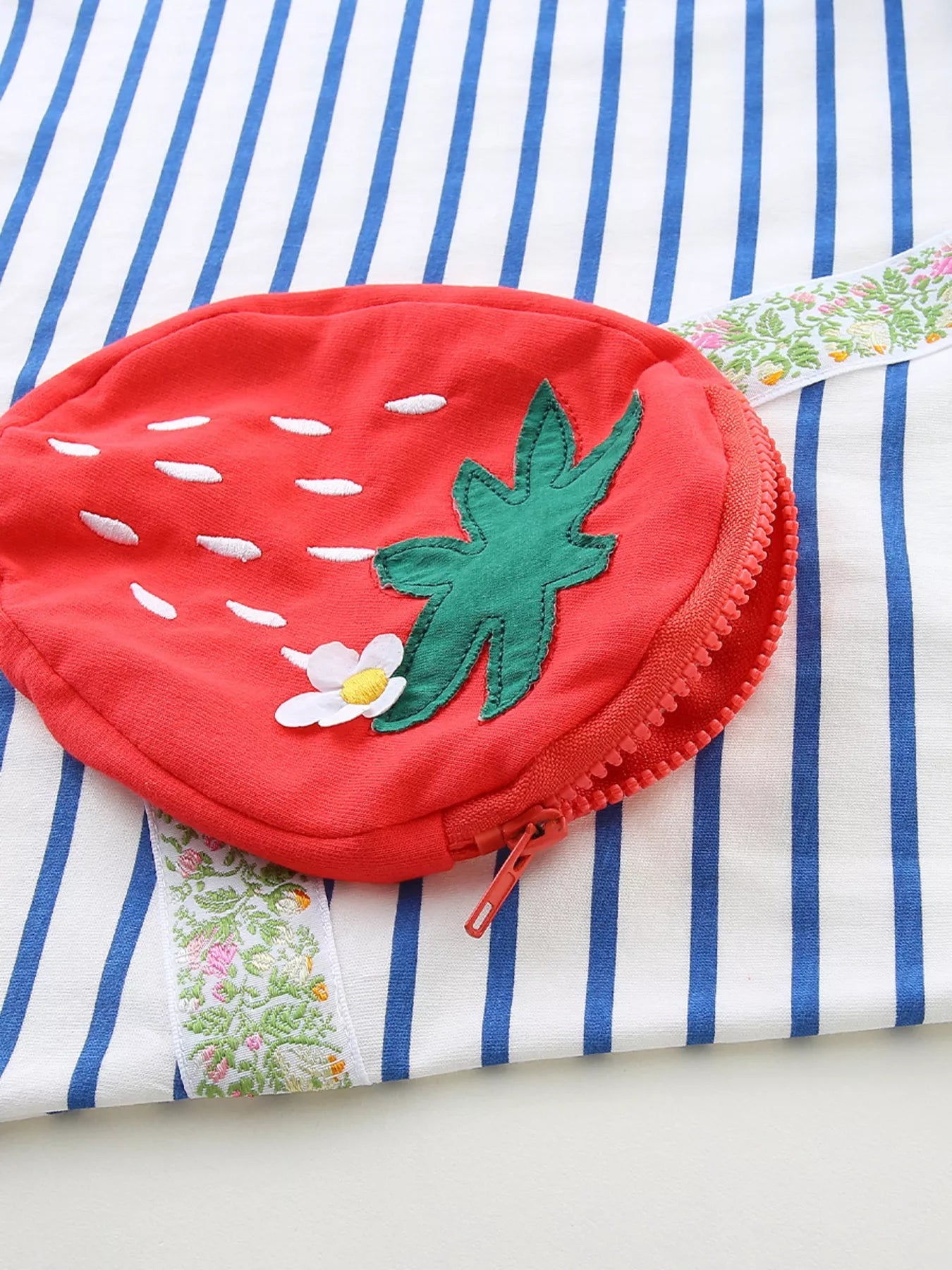 Children's Strawberry Striped Long Sleeve Dress 