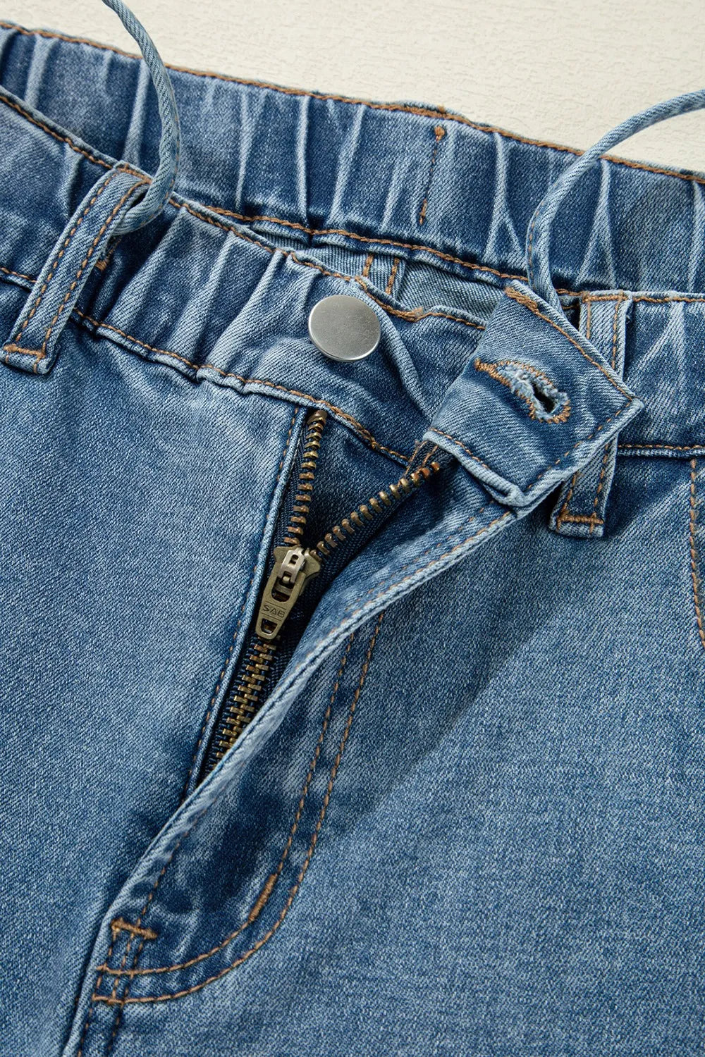 Medium Wash Super Wide Leg Denim Pants 