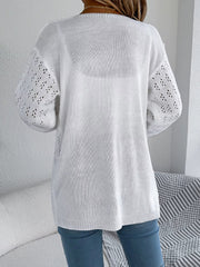Open-Front Crochet Knit Cardigan 