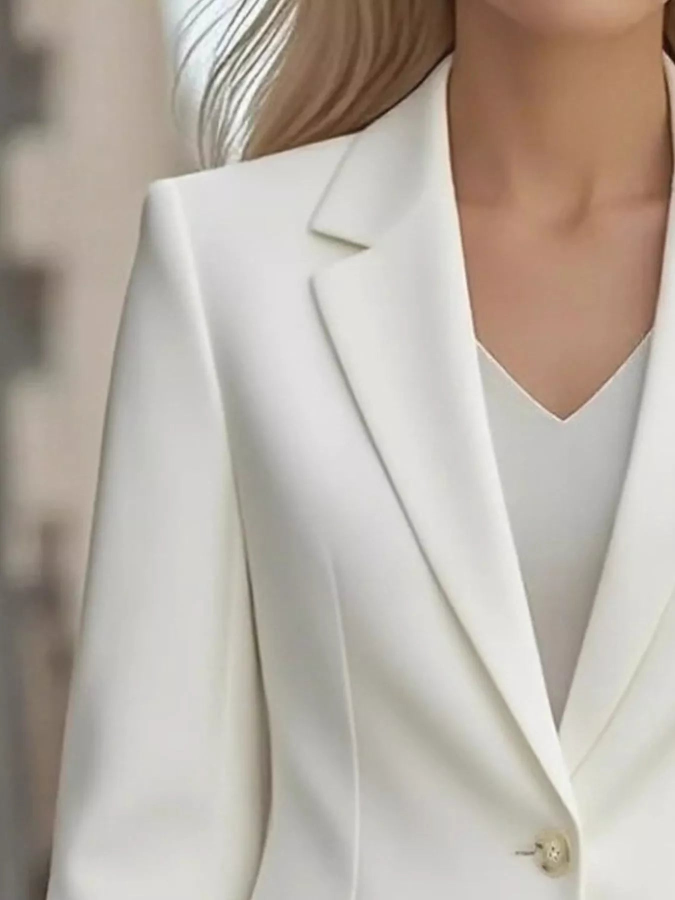 Lapel Collar One Button Blazer 