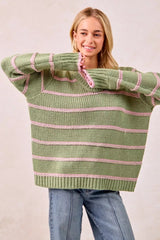 BiBi Striped Long Sleeve Sweater 