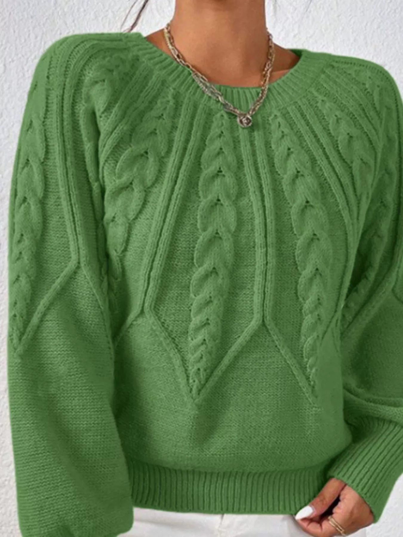 Cable Knit Long Sleeve Sweater 