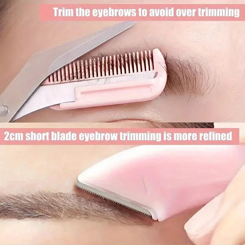 3-Piece Eyebrow Grooming Set - Trimmer, Scissors & Comb, Stainless Steel dylinoshop