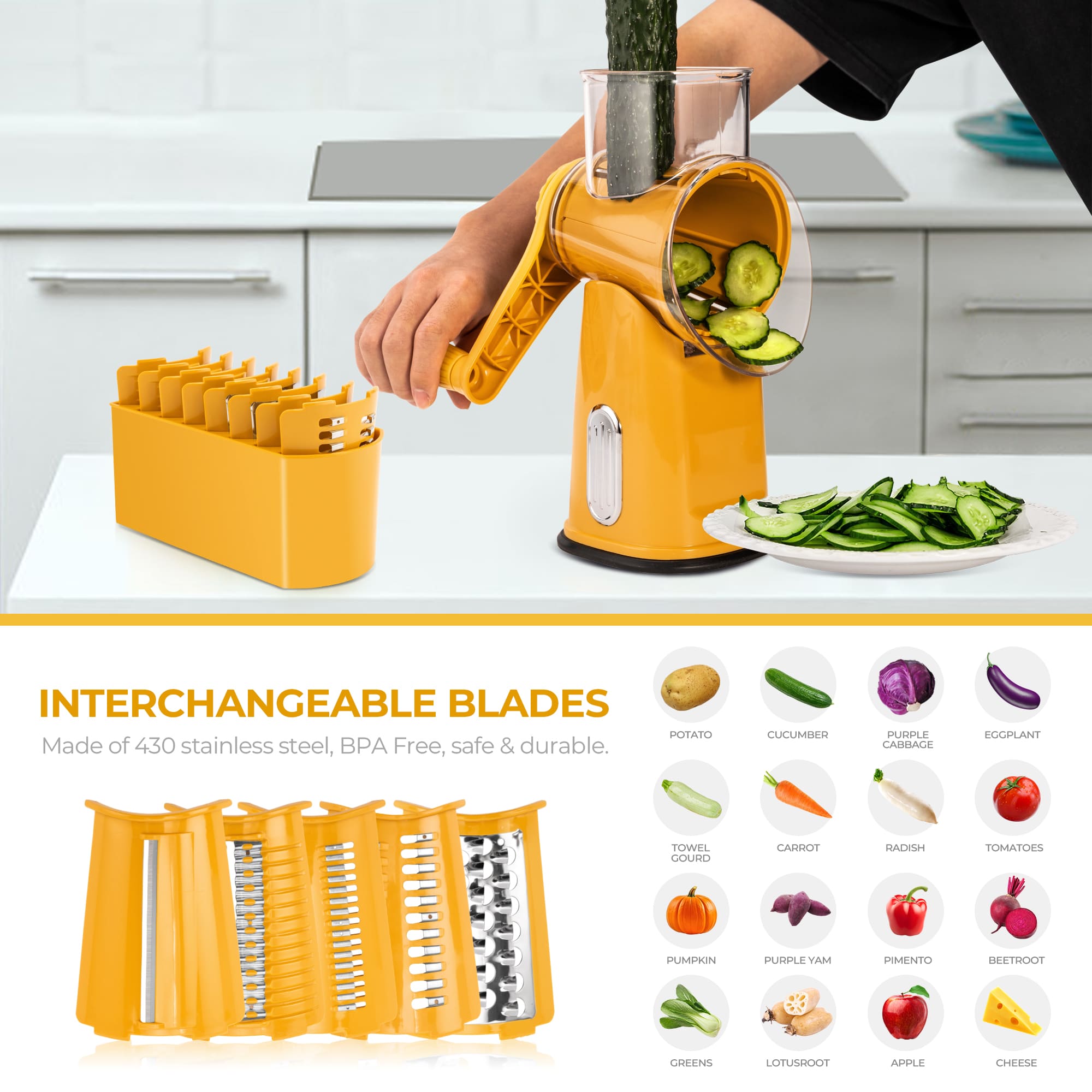 uexim Vegetable Slicer and Grater for Kitchen 