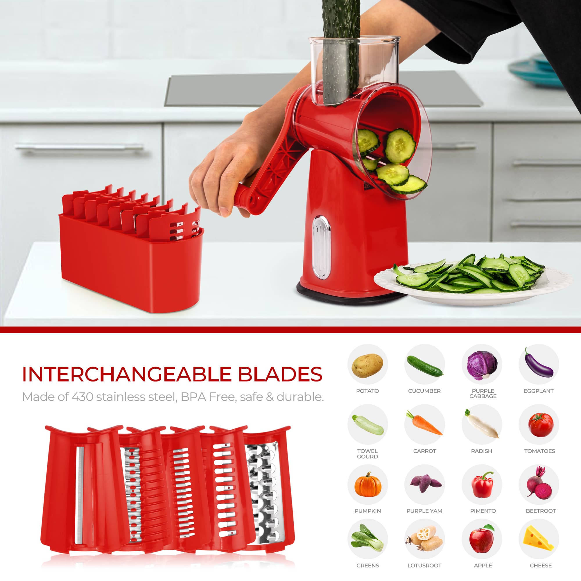 uexim Vegetable Slicer and Grater for Kitchen 