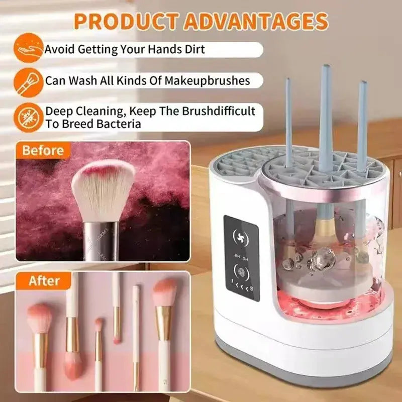 3-in-1 Electric Makeup Brush Cleaner & Dryer – Portable USB Cosmetic Brush Cleaning Machine dylinoshop