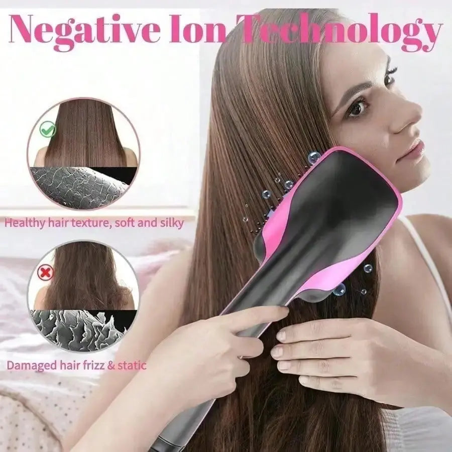 3-in-1 Negative Ion Hot Air Straightener - Straightens, Dries & Smooths Hair dylinoshop