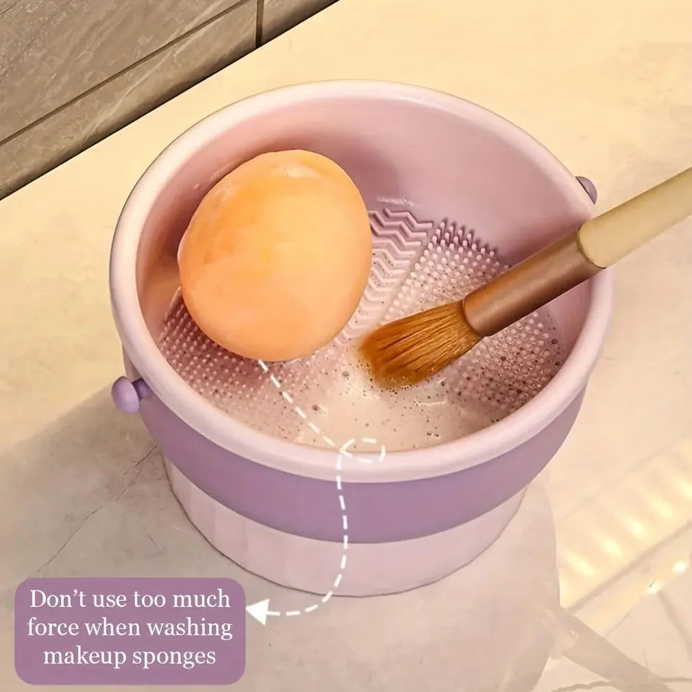 3-in-1 Silicone Makeup Brush Cleaning Mat & Drying Rack – Cosmetic Brush Cleaner & Organizer Kit dylinoshop