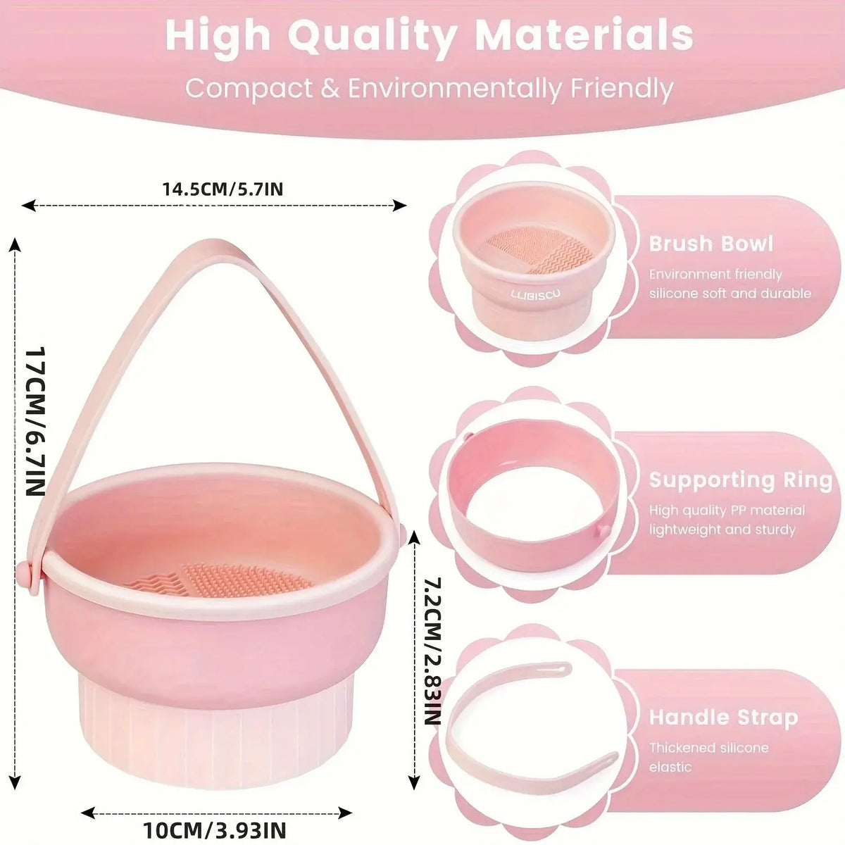 3-in-1 Silicone Makeup Brush Cleaning Mat & Drying Rack – Cosmetic Brush Cleaner & Organizer Kit dylinoshop