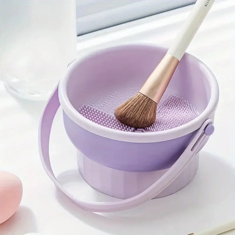 3-in-1 Silicone Makeup Brush Cleaning Mat & Drying Rack – Cosmetic Brush Cleaner & Organizer Kit dylinoshop
