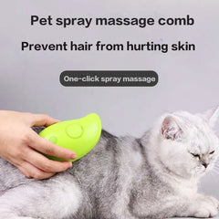 3-in-1 Pet Grooming Comb with Steam Spray for Shedding Control 