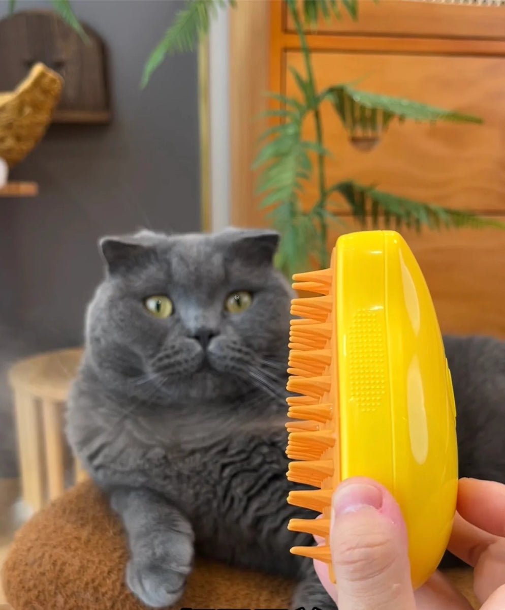 3-in-1 Pet Grooming Comb with Steam Spray for Shedding Control 