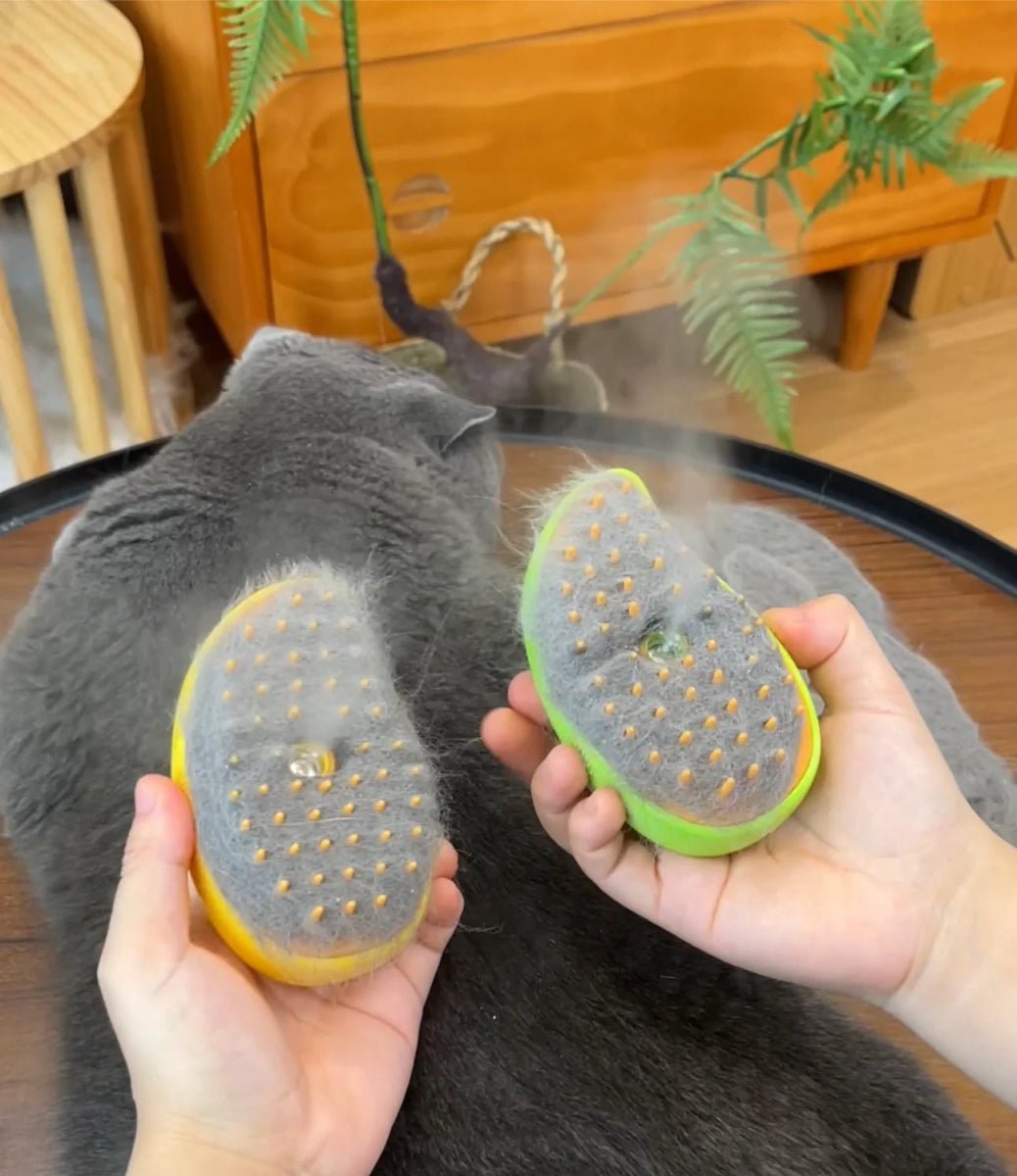 3-in-1 Pet Grooming Comb with Steam Spray for Shedding Control 