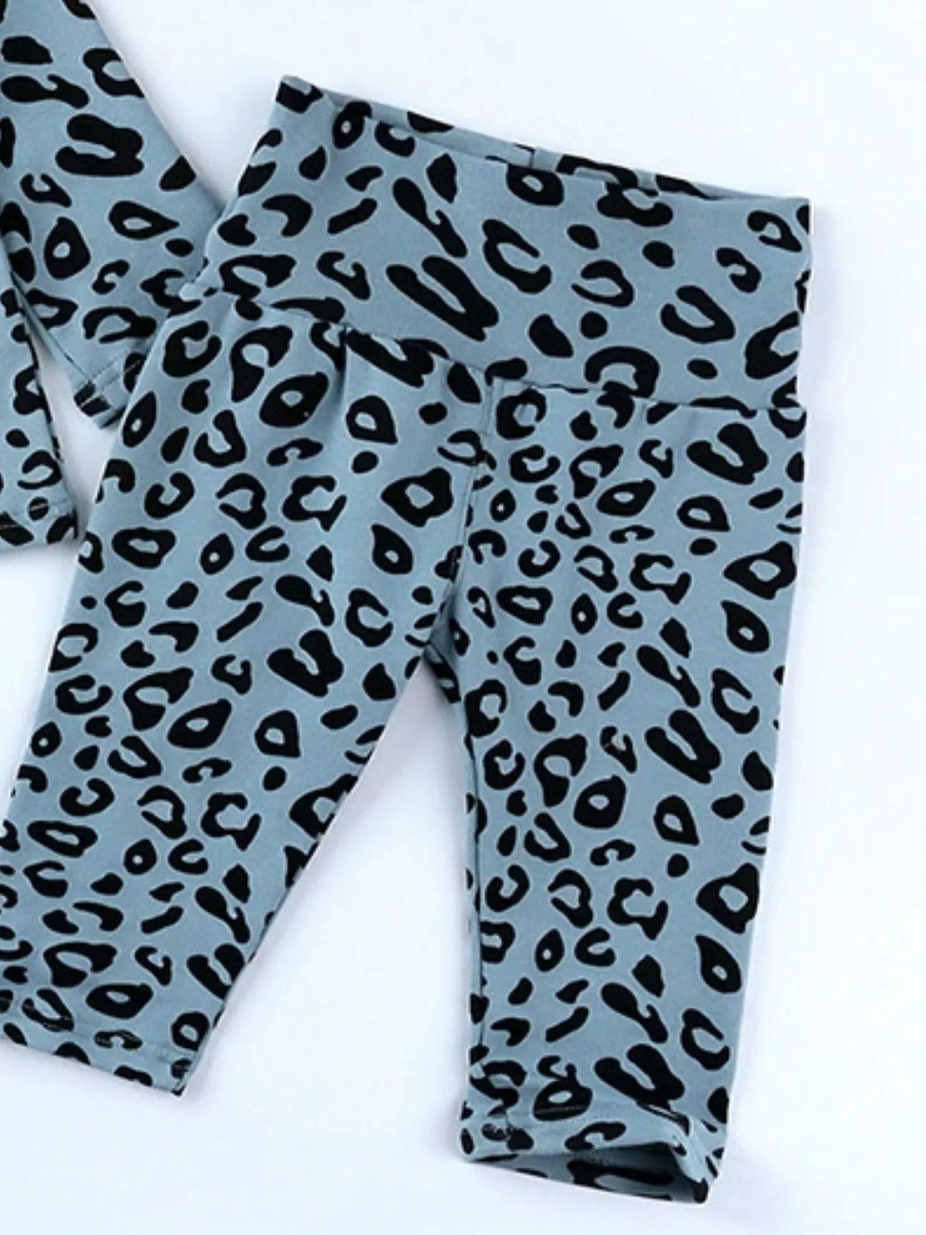 Children's Leopard Print Long Sleeve Top and Pants Set 