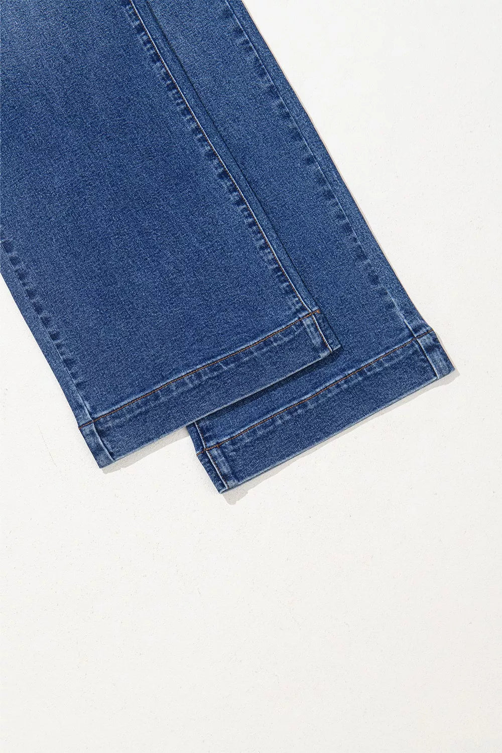 Double Button Zip Fly Straight Leg Jeans 