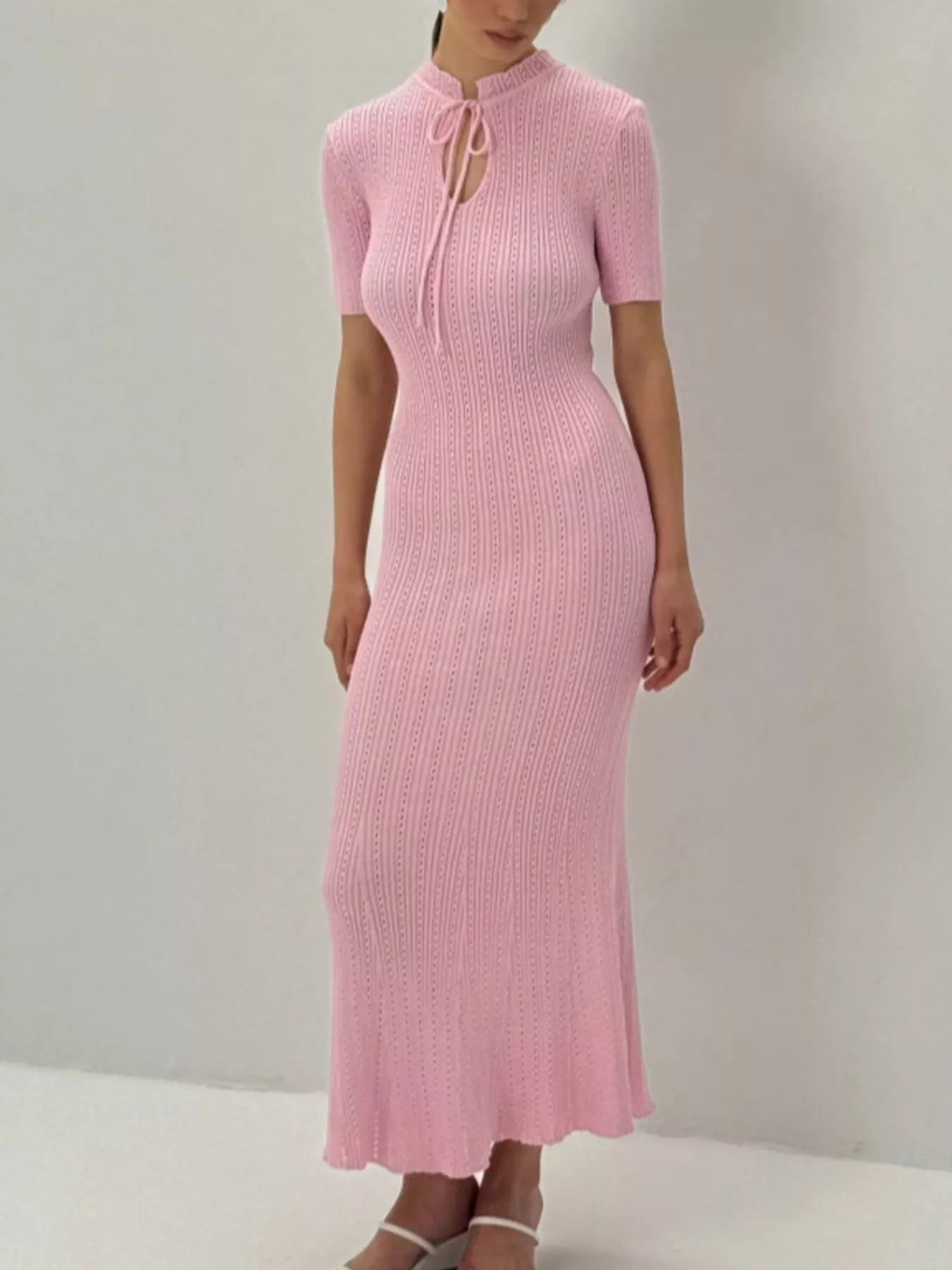 Short Sleeve Knitted Mermaid Dress 