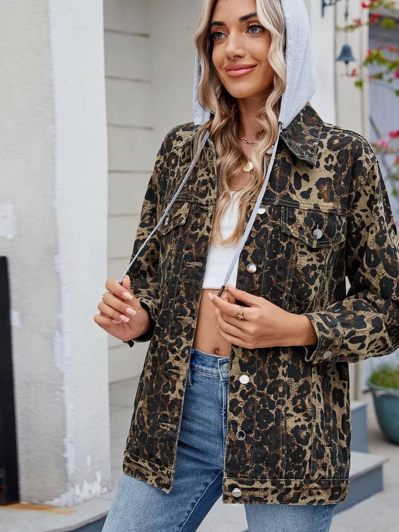 Button Up Long Sleeve Denim Jacket 