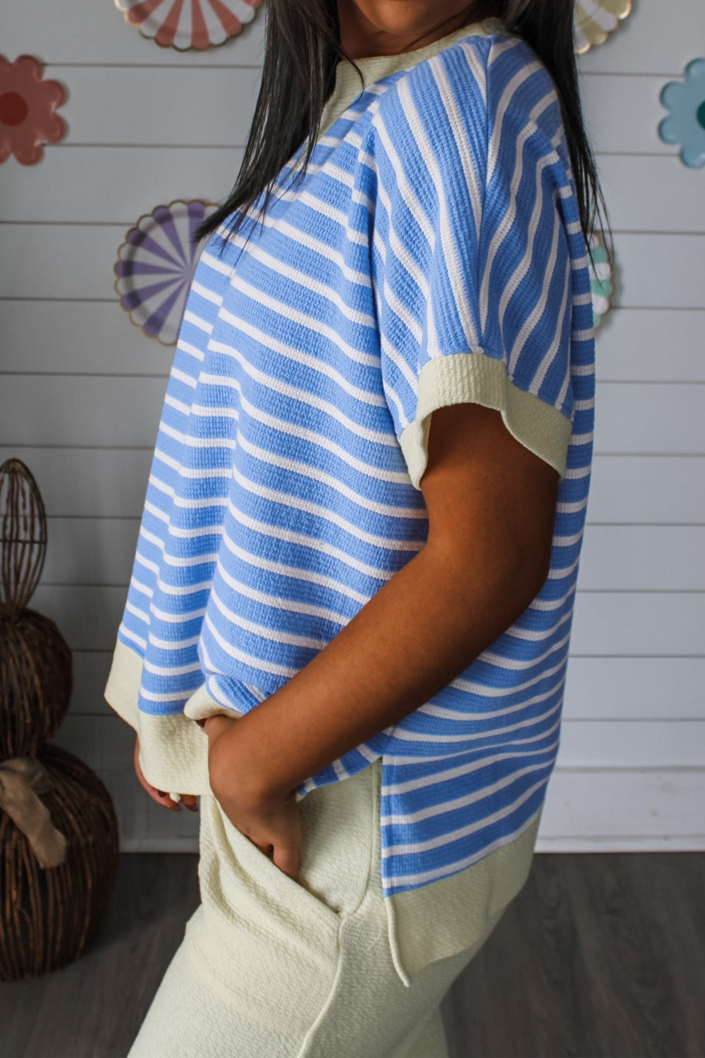 Striped Short Sleeve Casual Top 