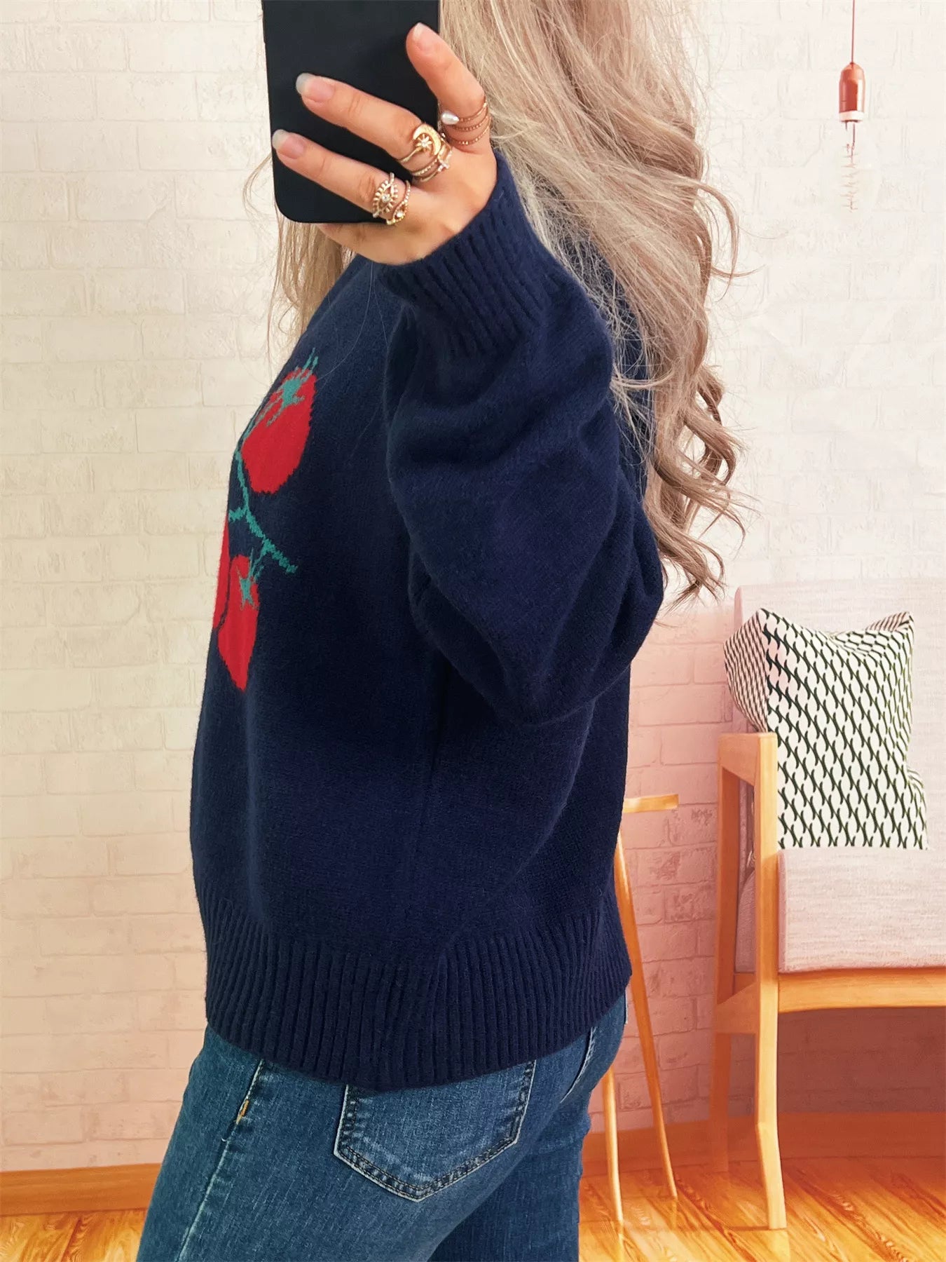 Persimmon Round Neck Long Sleeve Sweater 