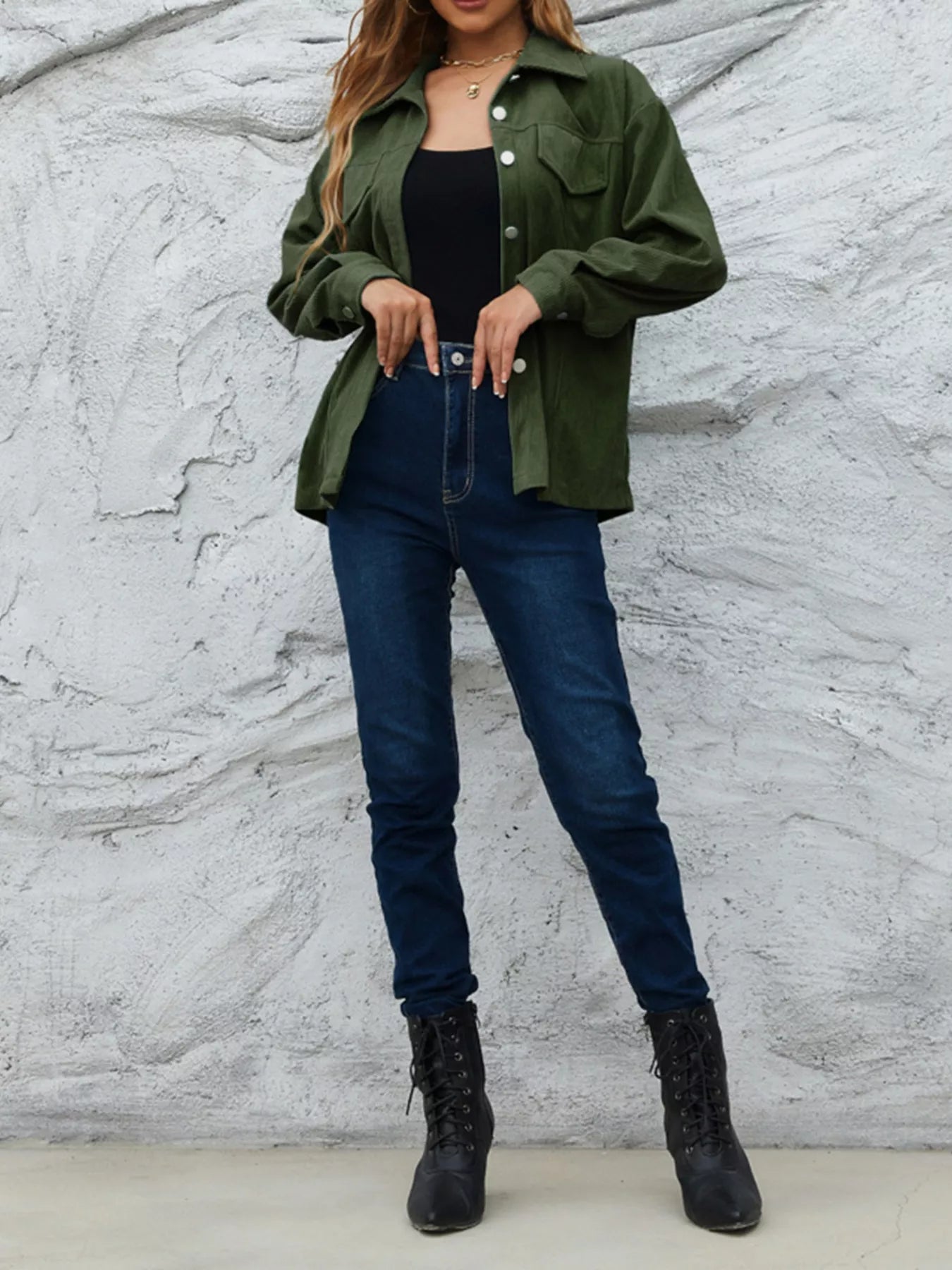 Corduroy Button-Down Shacket 