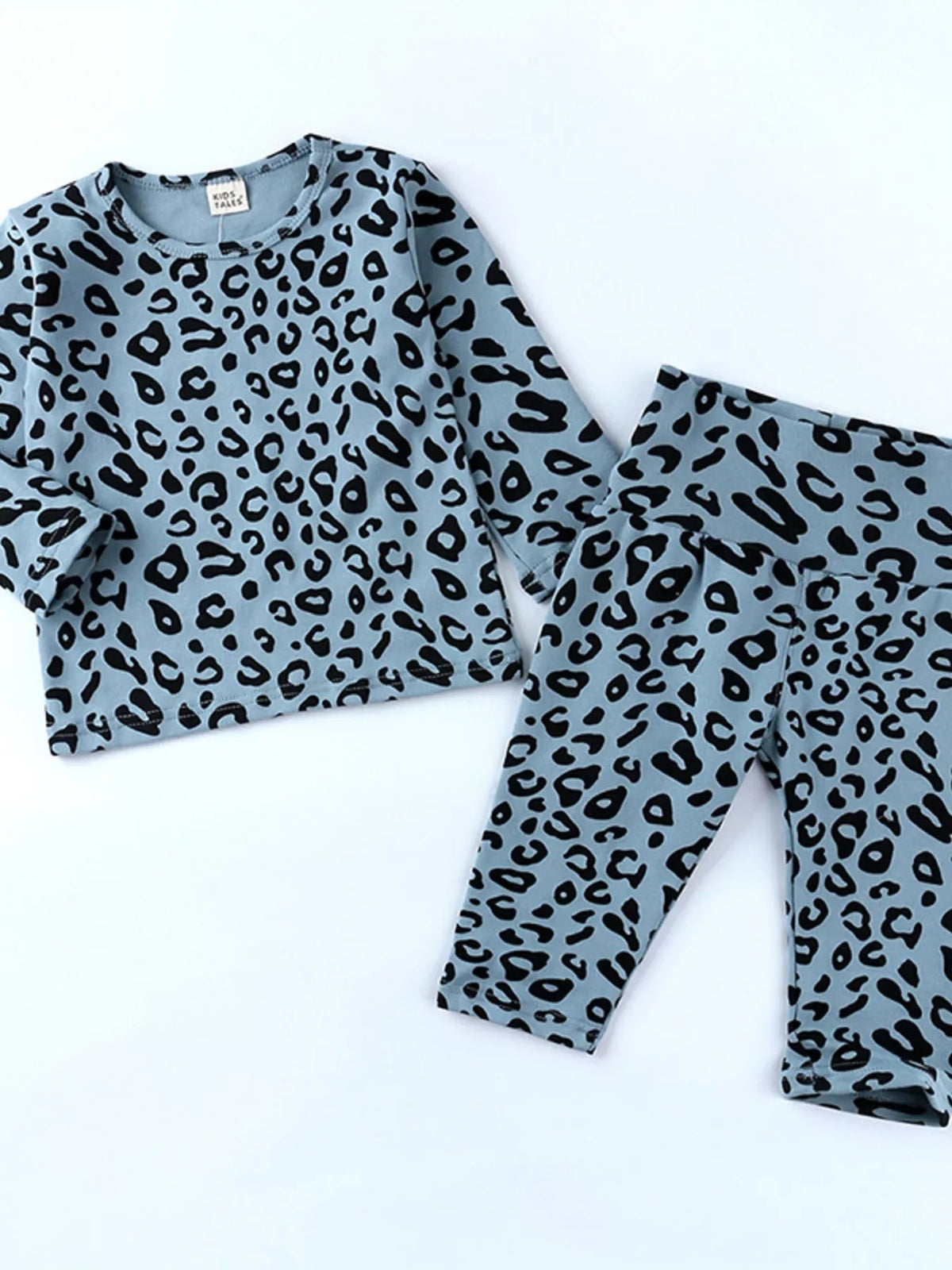 Children's Leopard Print Long Sleeve Top and Pants Set 