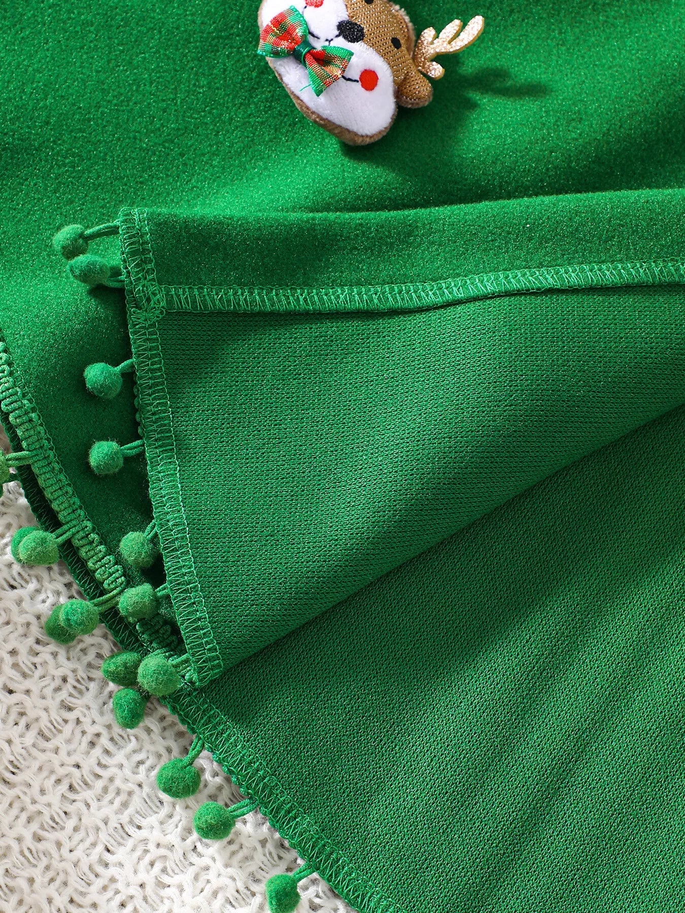 Children's Reindeer Embroidered Christmas Cape Outerwear 
