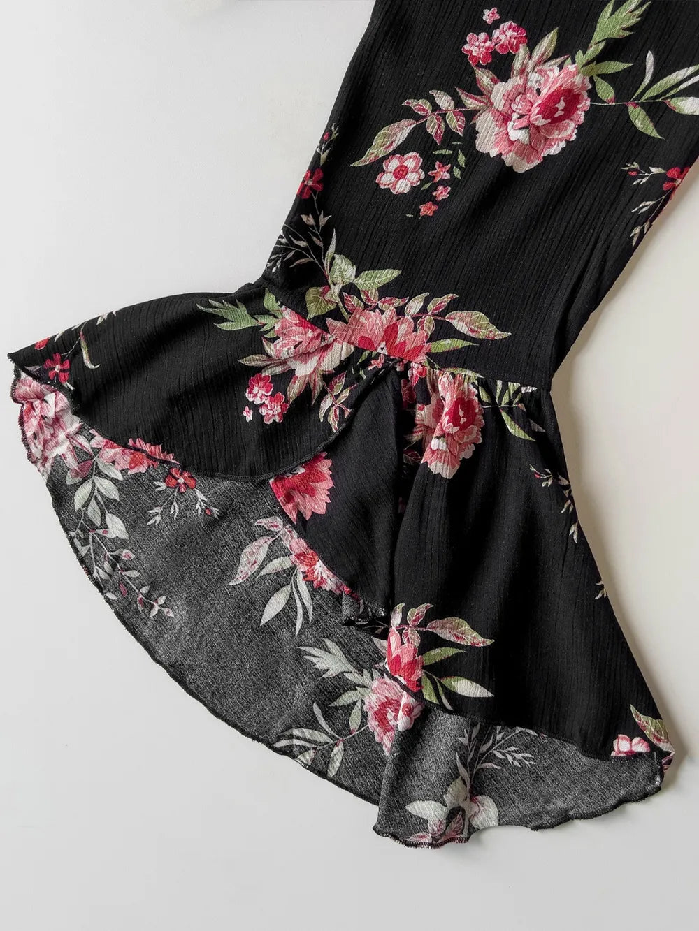 Plus Size Floral Flare Sleeve Dress 