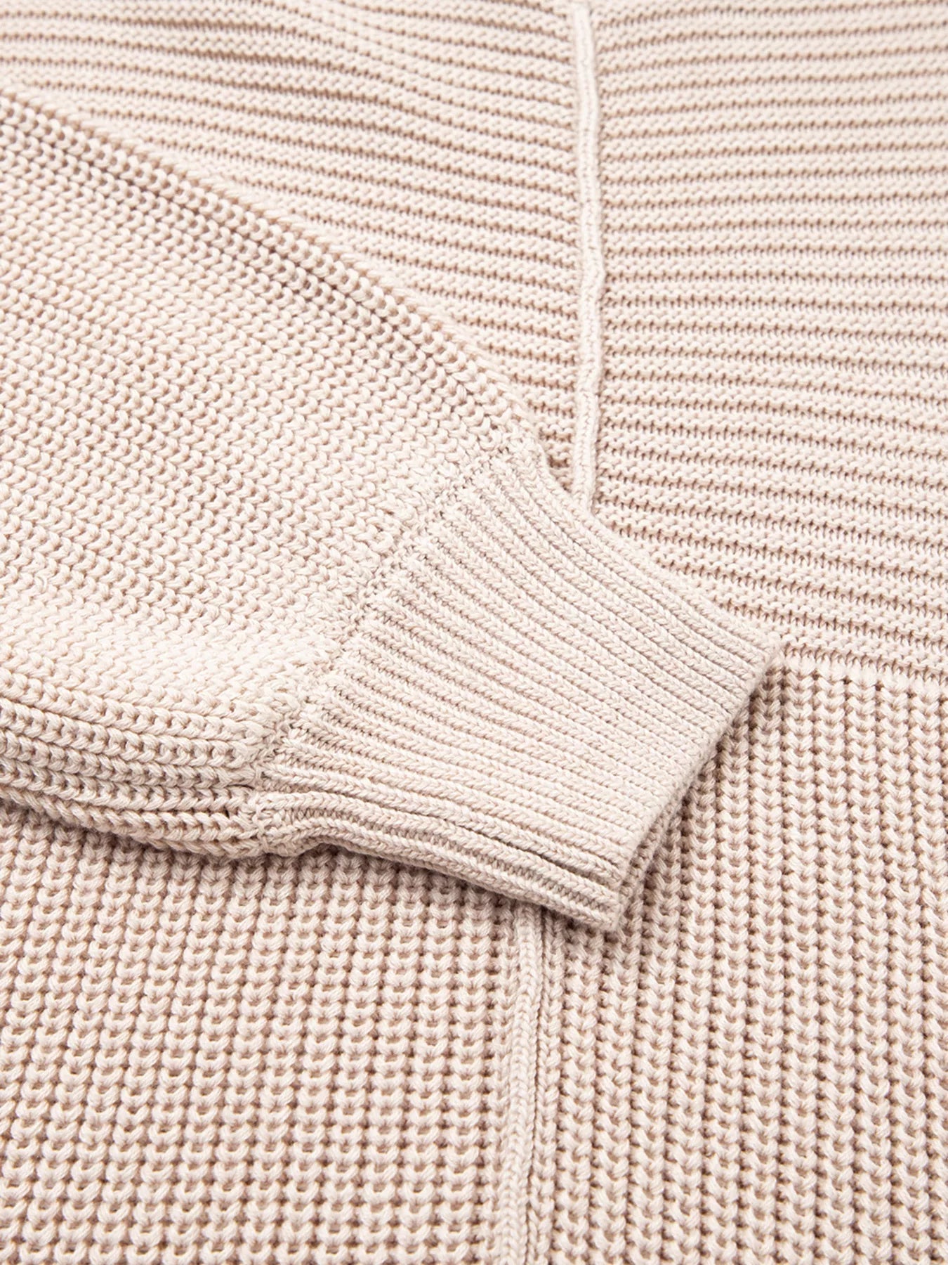 Texture Knitted Dropped Shoulder Sweater 