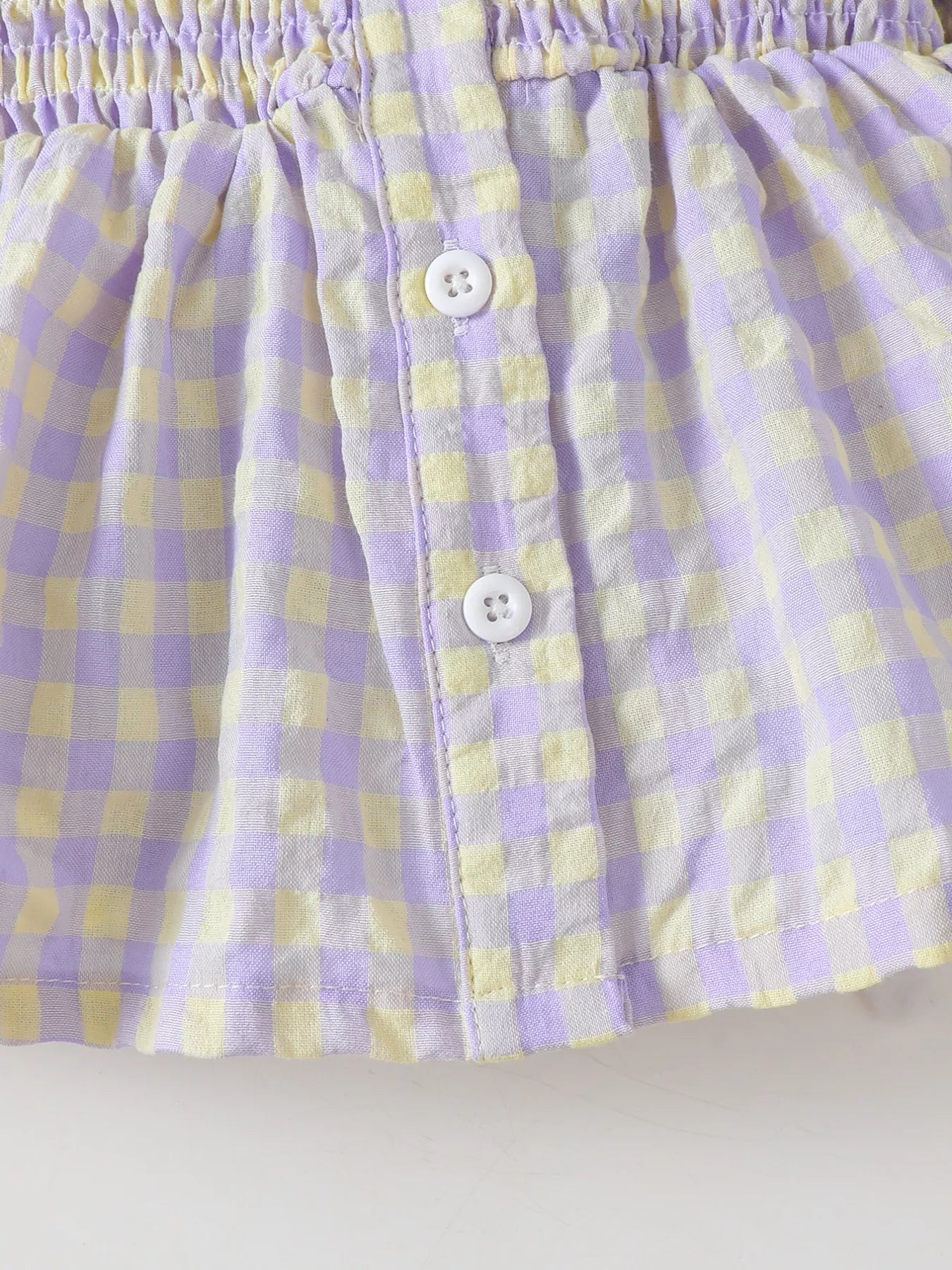 Children's Gingham Smocked Top and Bow Pants Set 