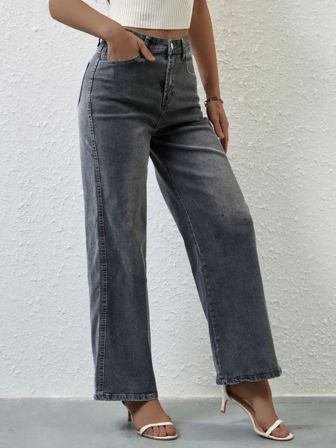 High Rise Wide Leg Jeans 
