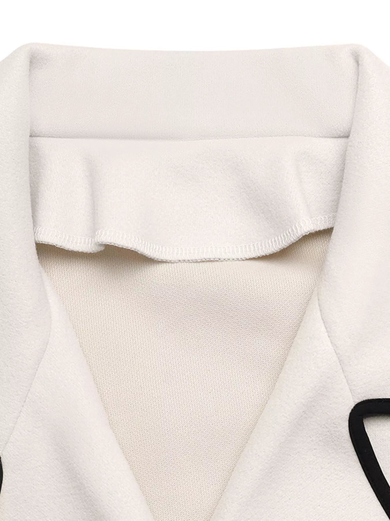 Contrast Trim Double-Breasted Jacket 