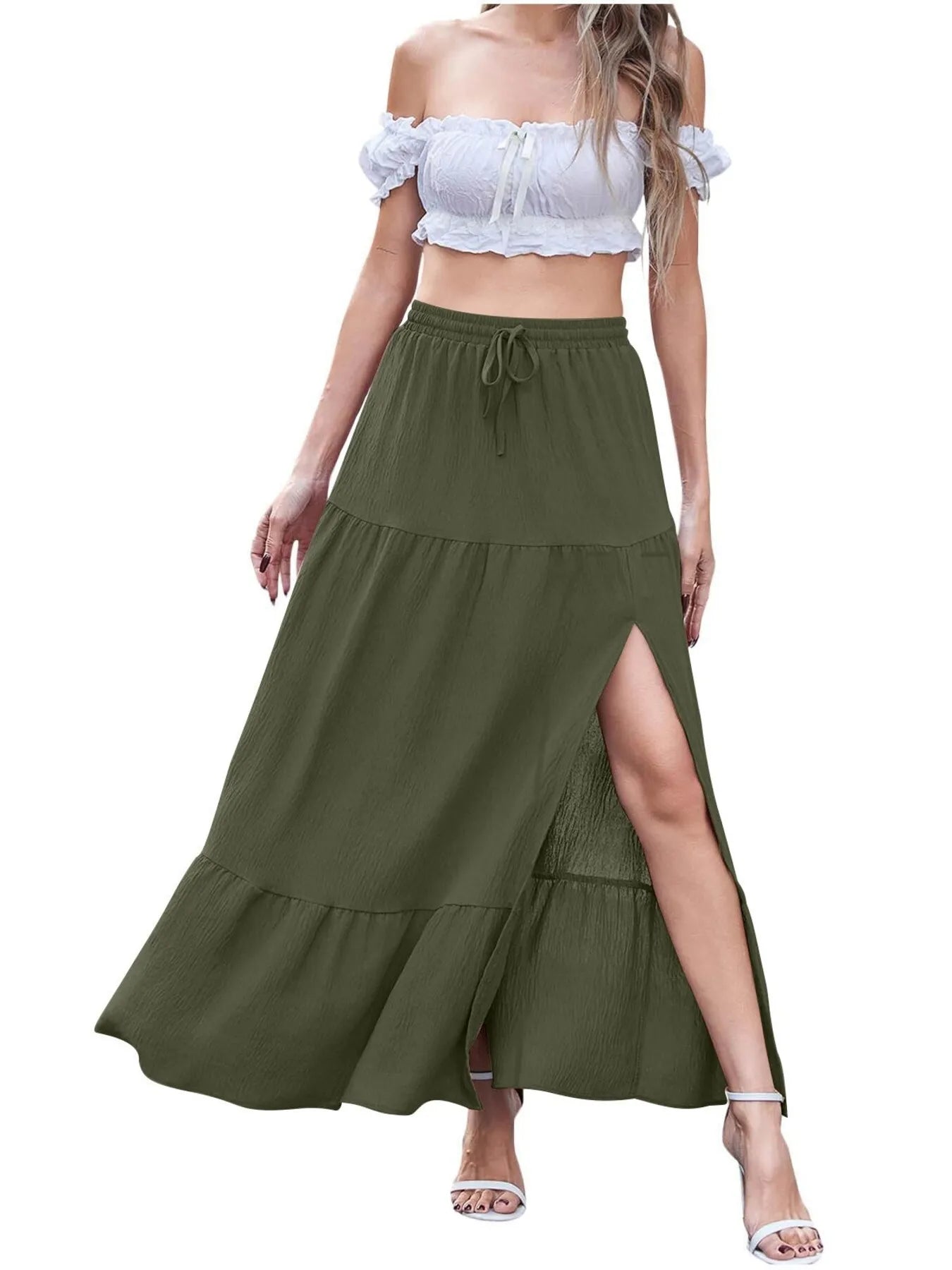 Full Size Slit Maxi Skirt Plus Size 