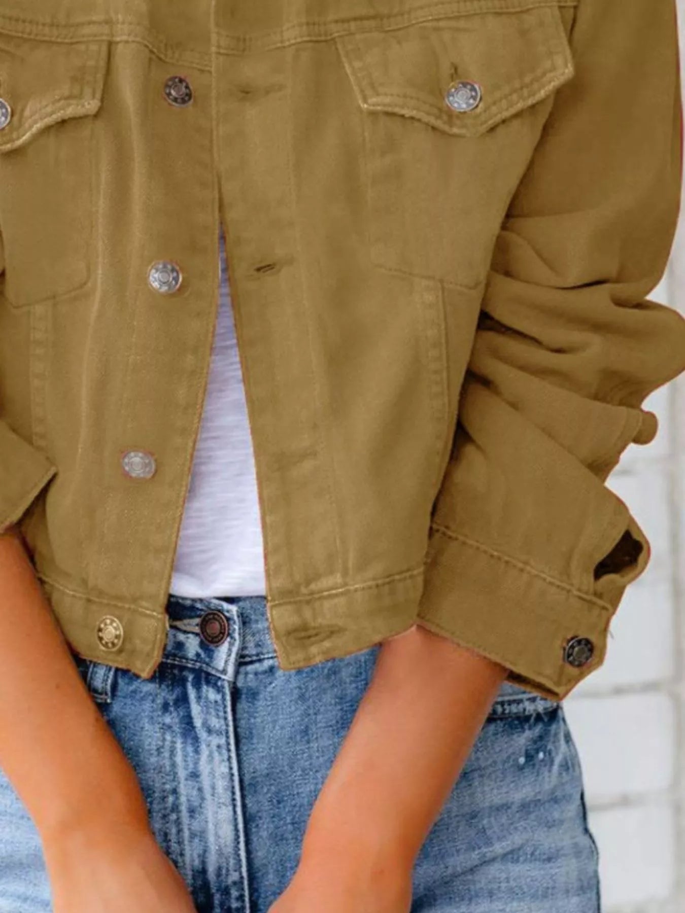 Button Up Long Sleeve Denim Jacket 