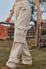 Loose Fit Long Jeans with Pockets 