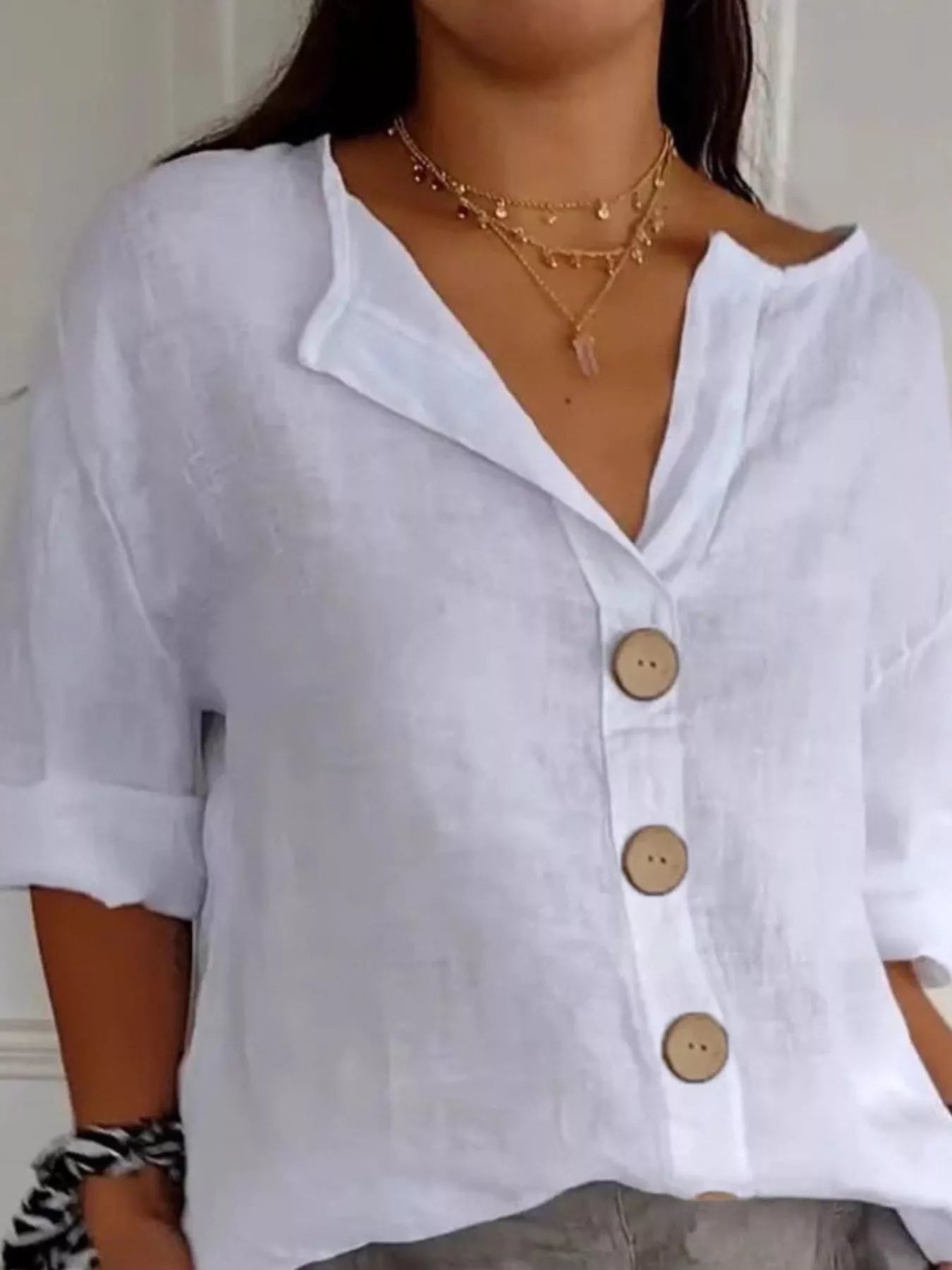 Casual Loose Button-Down Shirt 