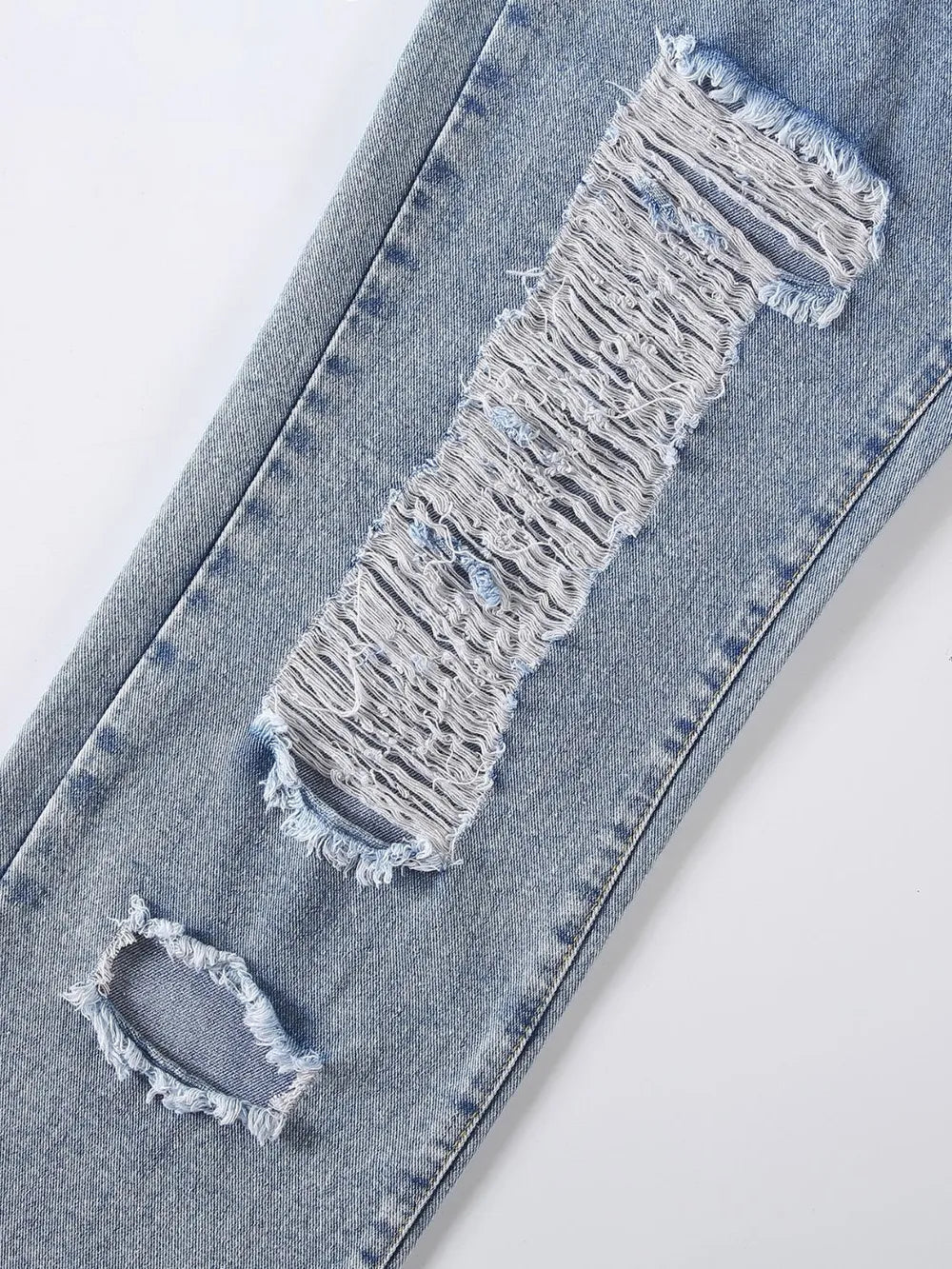 Distressed Raw Hem Jeans 