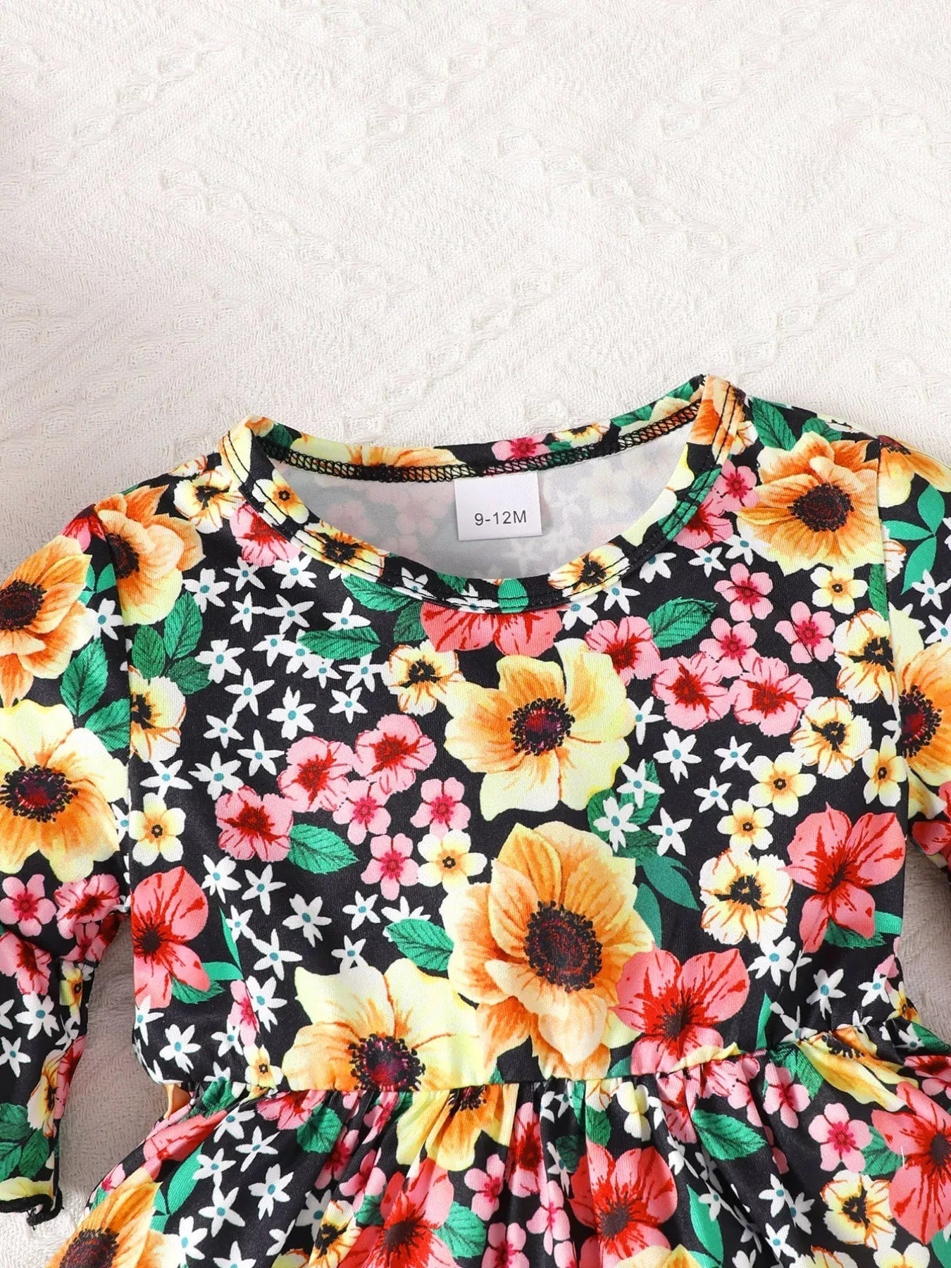 Children's Floral Bell Sleeve Top and Pants Set 